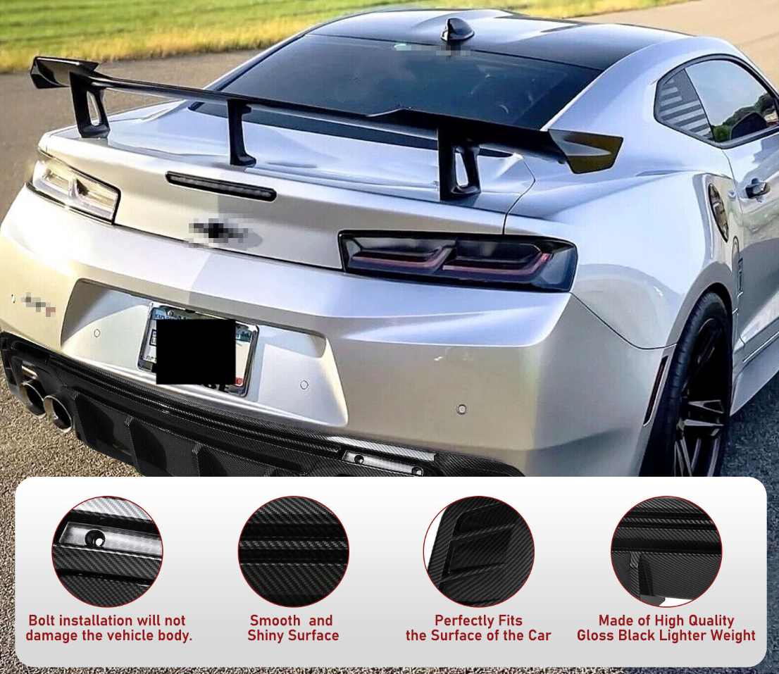 2016 - 24 Camaro Carbon Fiber Style 3PC Quad Tip Diffuser | LT/RS/SS/LT1
