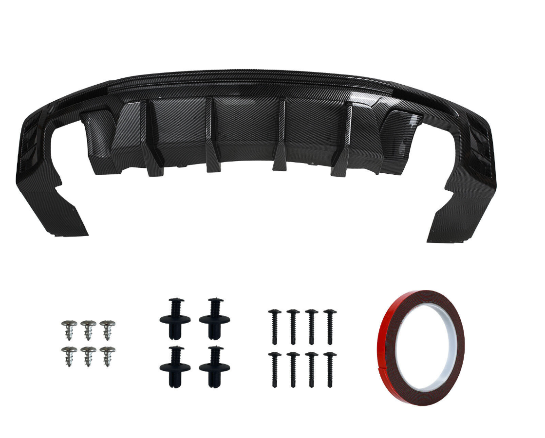 2016 - 24 Camaro Carbon Fiber Style 3PC Quad Tip Diffuser | LT/RS/SS/LT1