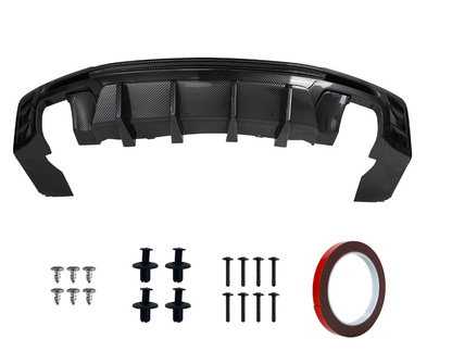 2016 - 24 Camaro Carbon Fiber Style 3PC Quad Tip Diffuser | LT/RS/SS/LT1