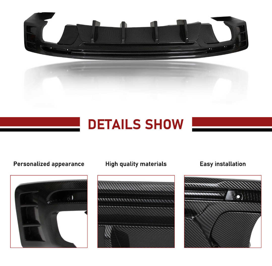 2016 - 24 Camaro Carbon Fiber Style 3PC Quad Tip Diffuser | LT/RS/SS/LT1
