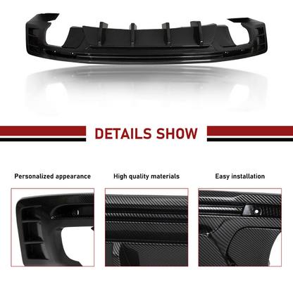 2016 - 24 Camaro Carbon Fiber Style 3PC Quad Tip Diffuser | LT/RS/SS/LT1