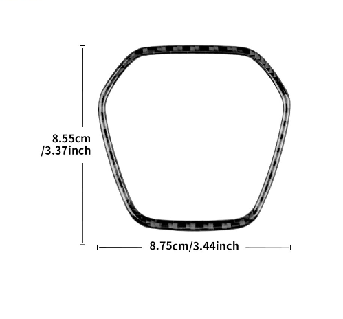 C8 Corvette Soft Carbon Fiber Center Steering Wheel Chrome Trim Cover | Black / Red