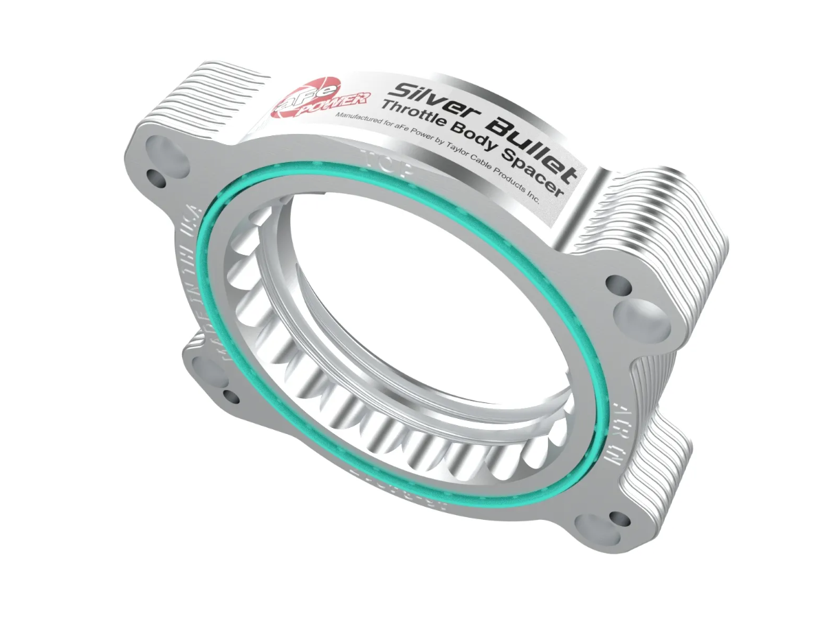 C8 Corvette Silver Bullet Throttle Body Spacer Kit Silver | aFe Power