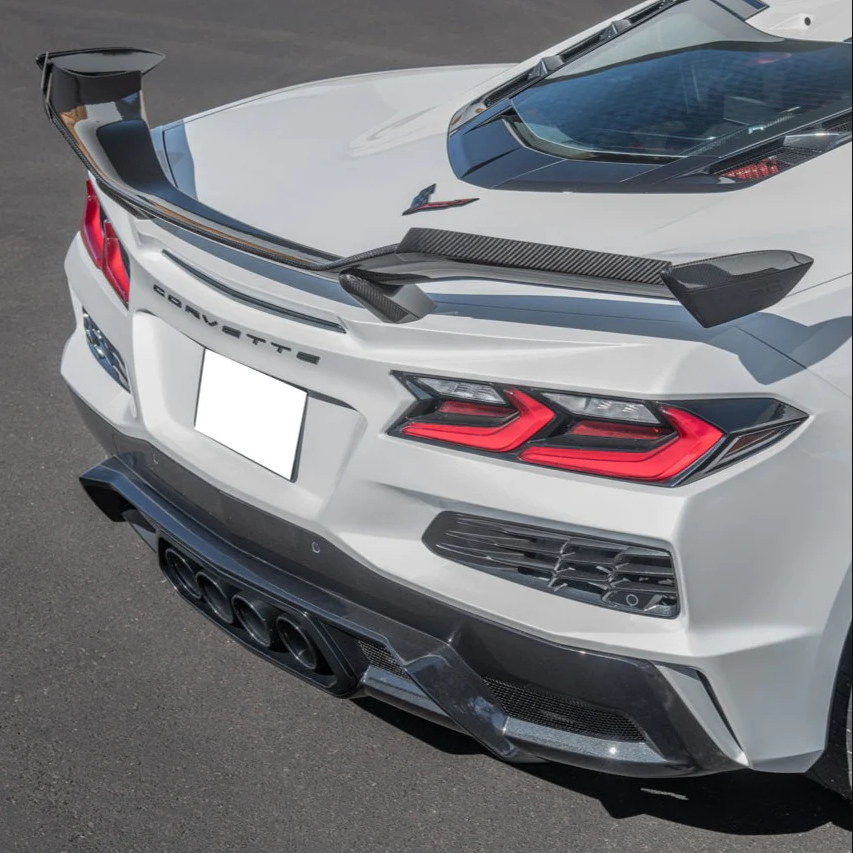 C8 Corvette Z06 Z07 Carbon Fiber High Wing Extensions