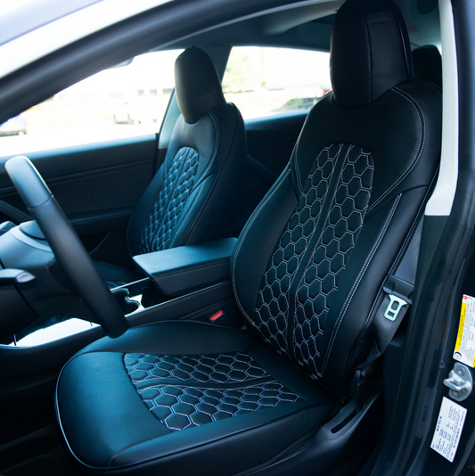 2019 - 23 Tesla Model Y Premium Custom Leather Seat Covers