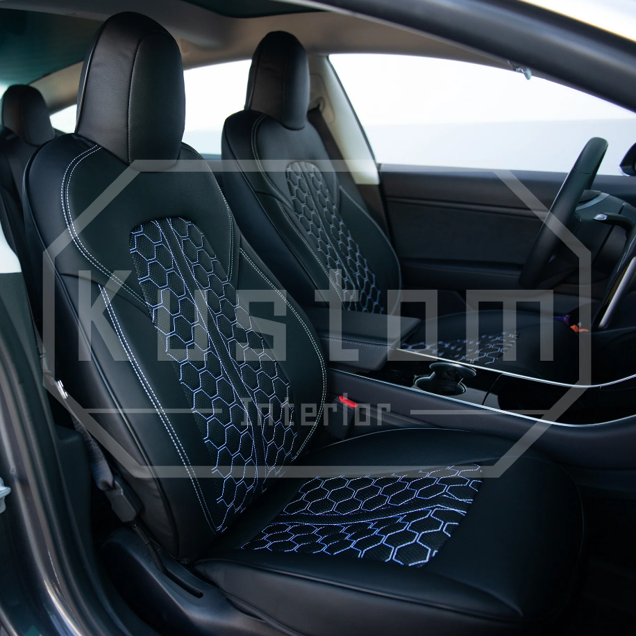 2019 - 23 Tesla Model Y Premium Custom Leather Seat Covers