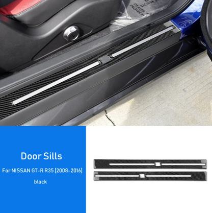 2008 - 16 Nissan GTR R35 Real Carbon Fiber Door Sills | Next-Gen Carbon