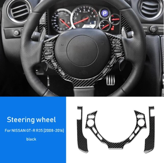 2008 - 16 Nissan GTR R35 Carbon Fiber Steering Trim Kit | Next-Gen Carbon