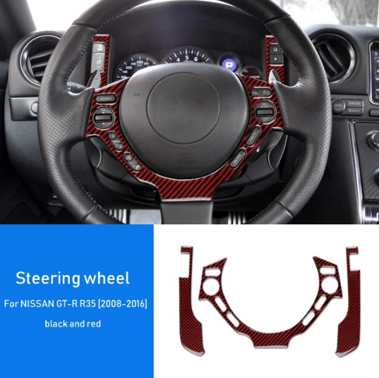 2008 - 16 Nissan GTR R35 Carbon Fiber Steering Trim Kit | Next-Gen Carbon
