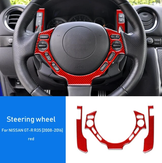 2008 - 16 Nissan GTR R35 Carbon Fiber Steering Trim Kit | Next-Gen Carbon