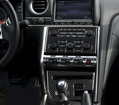 2008 - 16 Nissan GTR R35 Carbon Fiber Central Control Trim Kit | Next-Gen Carbon