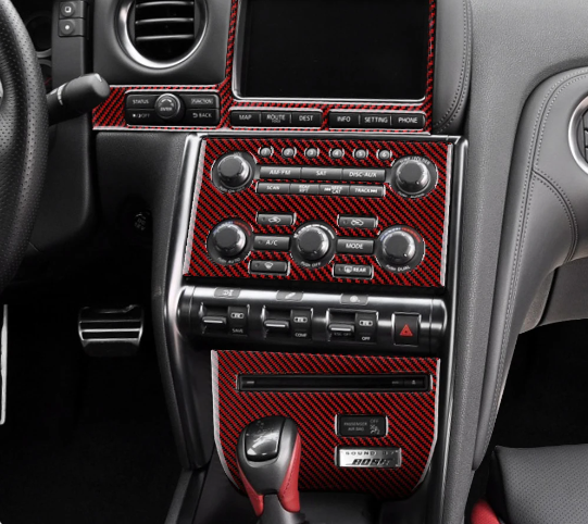 2008 - 16 Nissan GTR R35 Carbon Fiber Central Control Trim Kit | Next-Gen Carbon