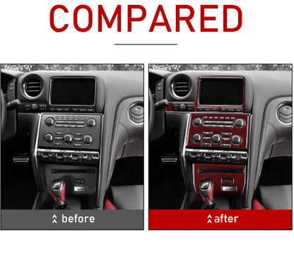 2008 - 16 Nissan GTR R35 Carbon Fiber Central Control Trim Kit | Next-Gen Carbon