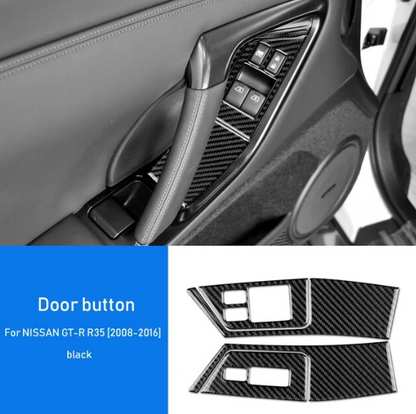 2008 - 2016 Nissan GTR R35 Carbon Fiber Window Switch Trim Kit | Next-Gen Carbon