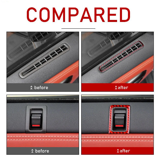 2008 - 16 Nissan GTR R35 Carbon Fiber Door Vent + Lock Trim Kit | Next-Gen Carbon