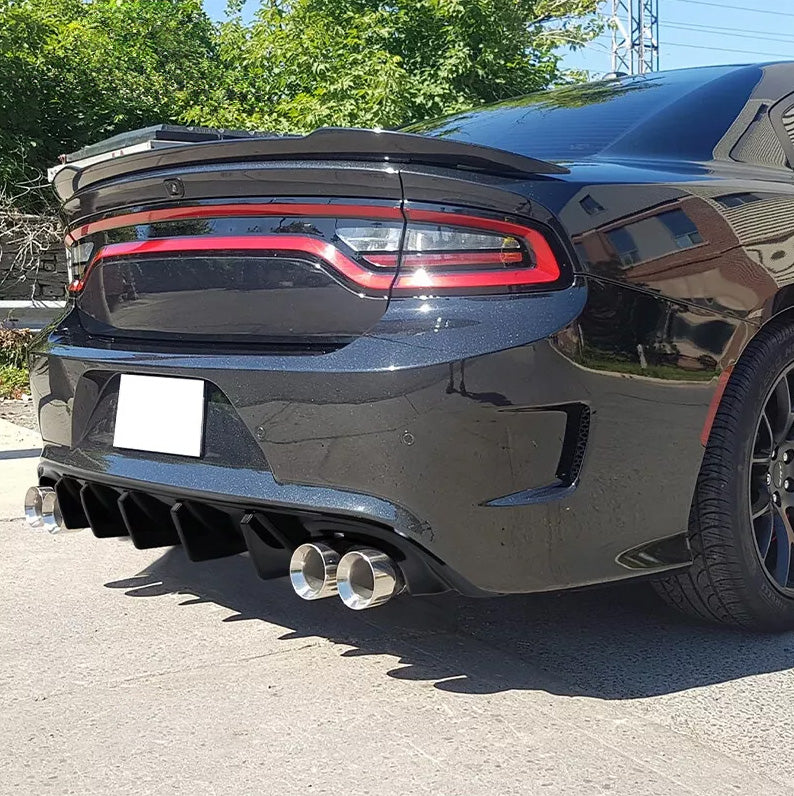 2015 - 23 Charger SRT V1 Style Quad Tip Ikon Diffuser | (Matte Black, Gloss Black, Hydro Carbon)