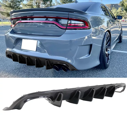 2015 - 23 Charger SRT V1 Style Quad Tip Ikon Diffuser | (Matte Black, Gloss Black, Hydro Carbon)