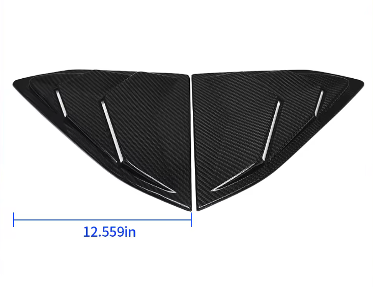 C8 Corvette Real Carbon Fiber Rear Side Quarter Window Louver Cover Trim