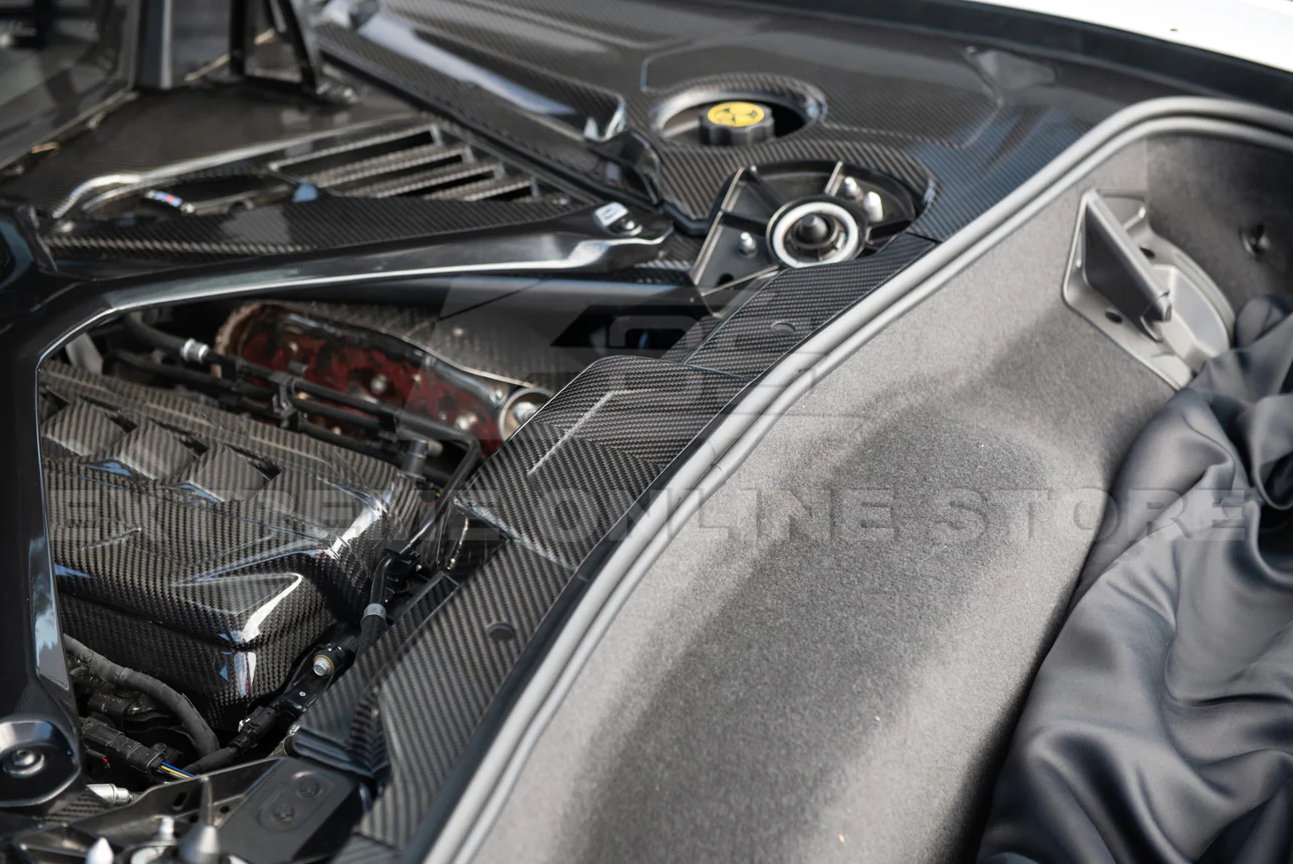 C8 Corvette Coupe Carbon Fiber Engine Bay Panel Cover Kit (3-Piece Version)