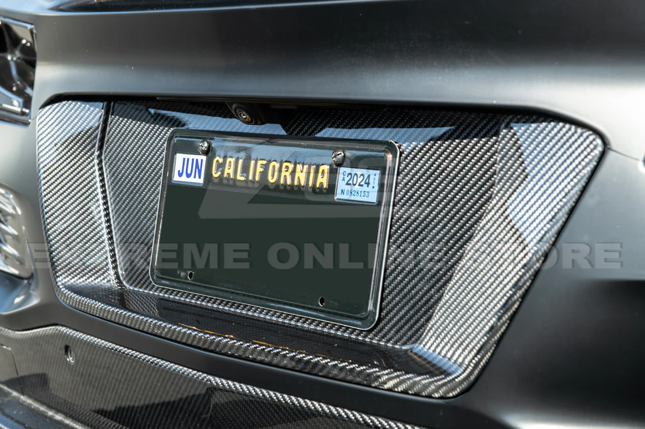 C8 Corvette Carbon Fiber Rear License Plate Backing Insert Cover | Stingray / Z06 / E-Ray