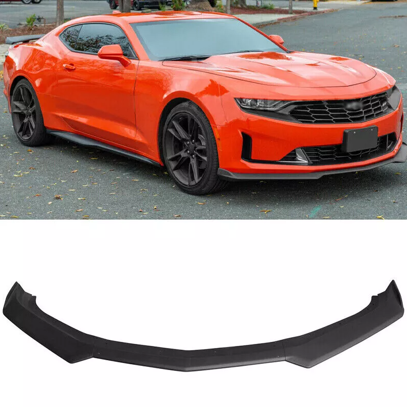 2016 - 24 Camaro 1LE Style Gloss Black Front Splitter Lip 3PC  | SS / LS / LT / RS 1LE