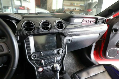 2015 - 23 Mustang Carbon Fiber Dash Board Insert Overlays