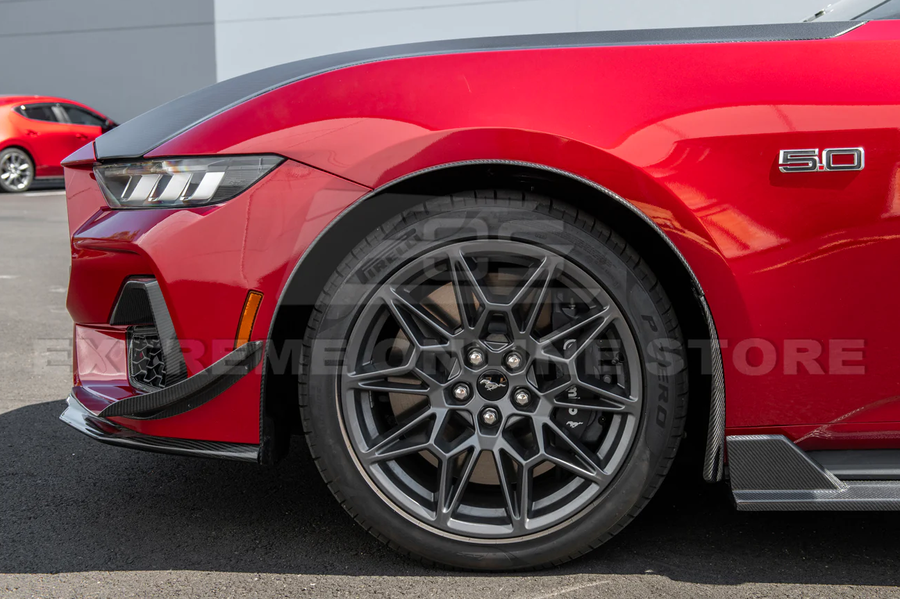 2024+ Mustang Carbon Fiber Fender Flares &amp; Mud Flaps