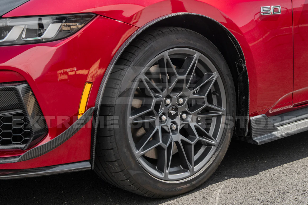 2024+ Mustang Carbon Fiber Fender Flares &amp; Mud Flaps