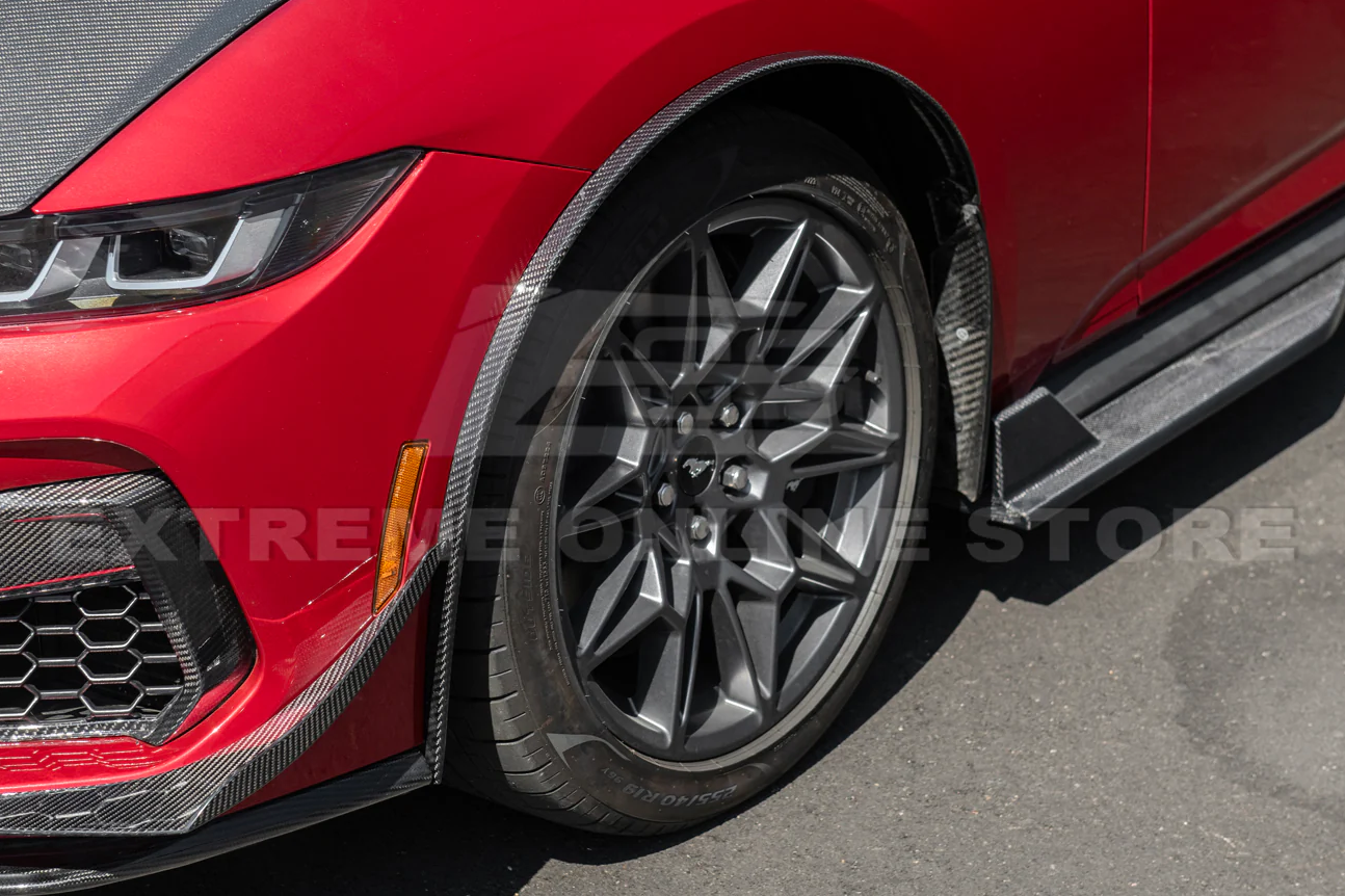 2024+ Mustang Carbon Fiber Fender Flares &amp; Mud Flaps