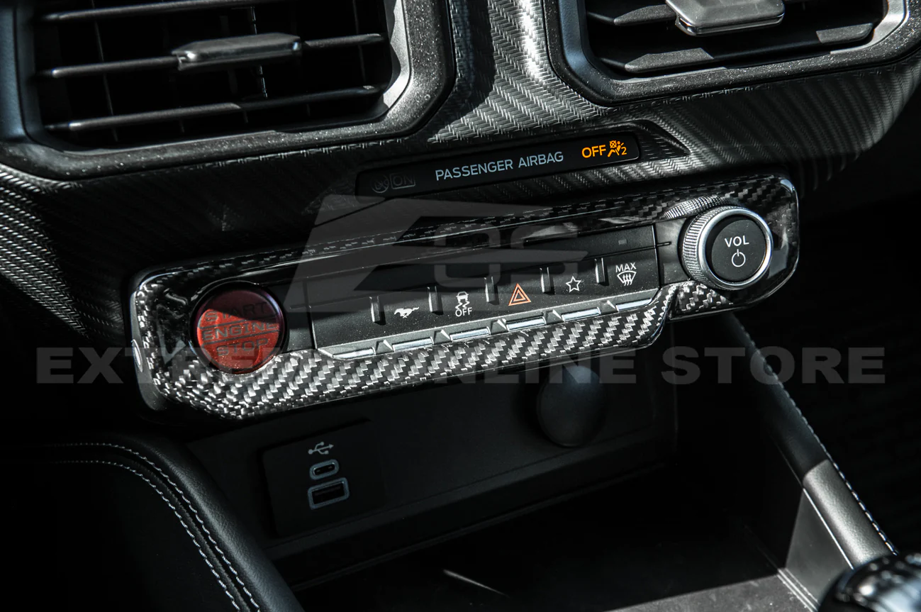 2024+ Mustang Carbon Fiber Interior AC Control Panel Cover