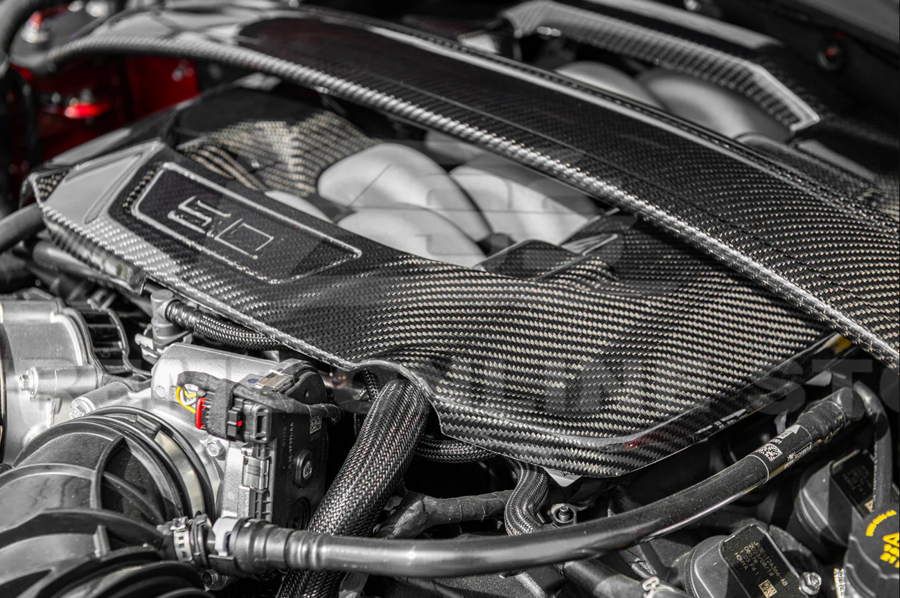 2024+ Mustang GT Dark Horse Carbon Fiber 5.0L Engine Valve Cover