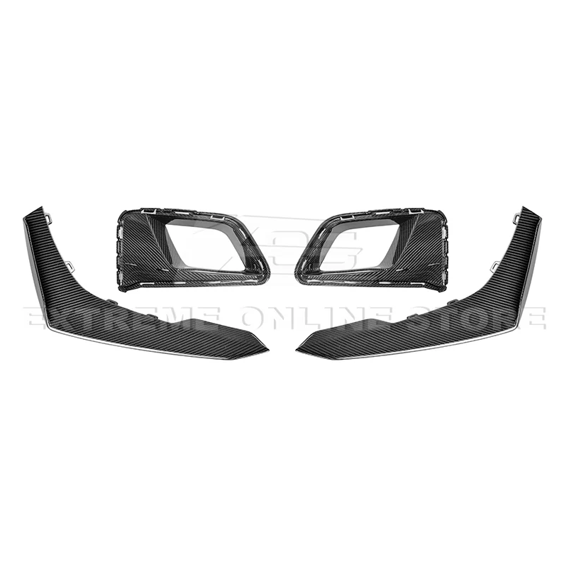 2017 - 19 Camaro ZL1 1LE Carbon Fiber Front Air Duct Bezels &amp; Canard Dive Planes