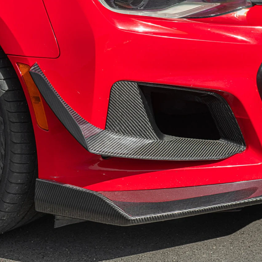 2017 - 19 Camaro ZL1 1LE Carbon Fiber Front Air Duct Bezels &amp; Canard Dive Planes