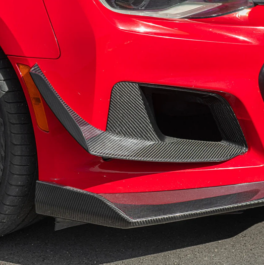 2017 - 19 Camaro ZL1 1LE Carbon Fiber Front Air Duct Bezels &amp; Canard Dive Planes