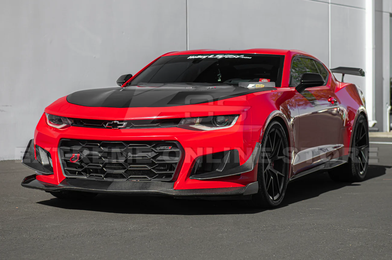 2017 - 19 Camaro ZL1 1LE Carbon Fiber Front Air Duct Bezels &amp; Canard Dive Planes