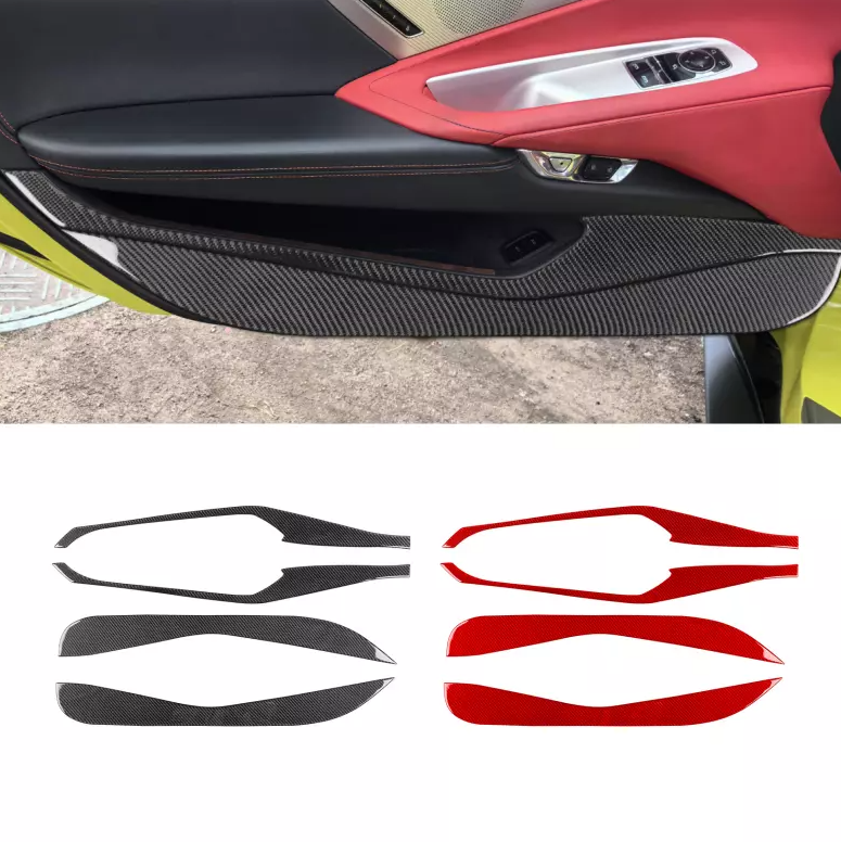 C8 Corvette Soft Carbon Fiber Door Kick Panel
