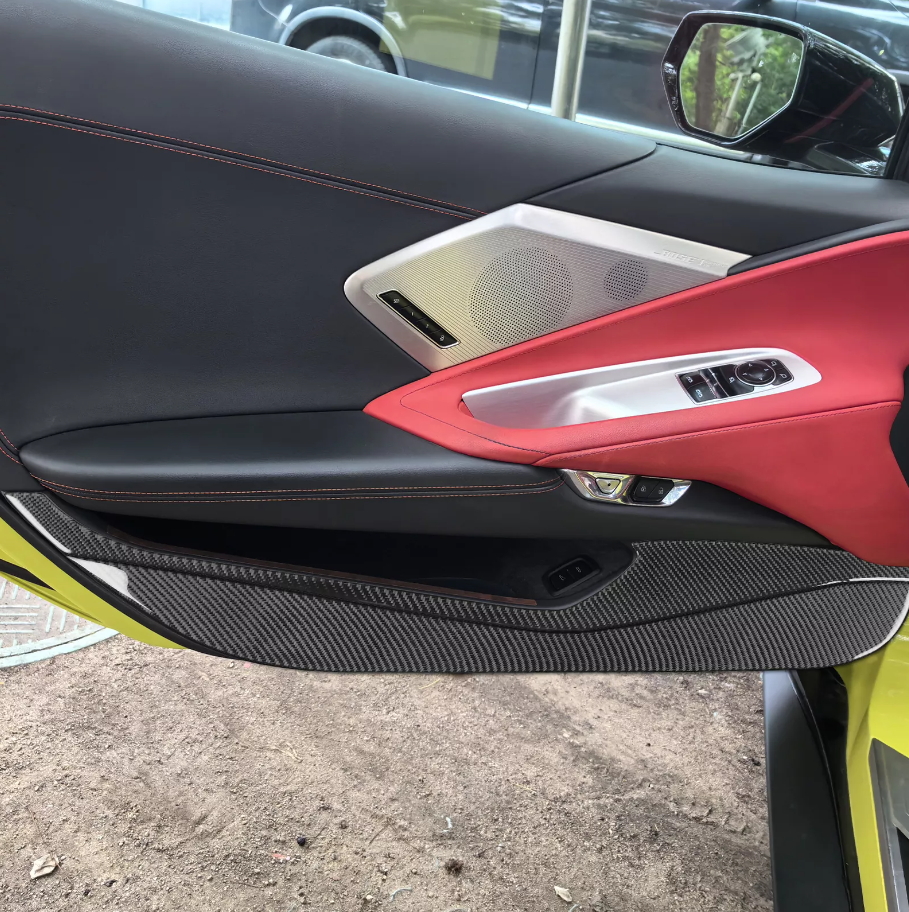 C8 Corvette Soft Carbon Fiber Door Kick Panel