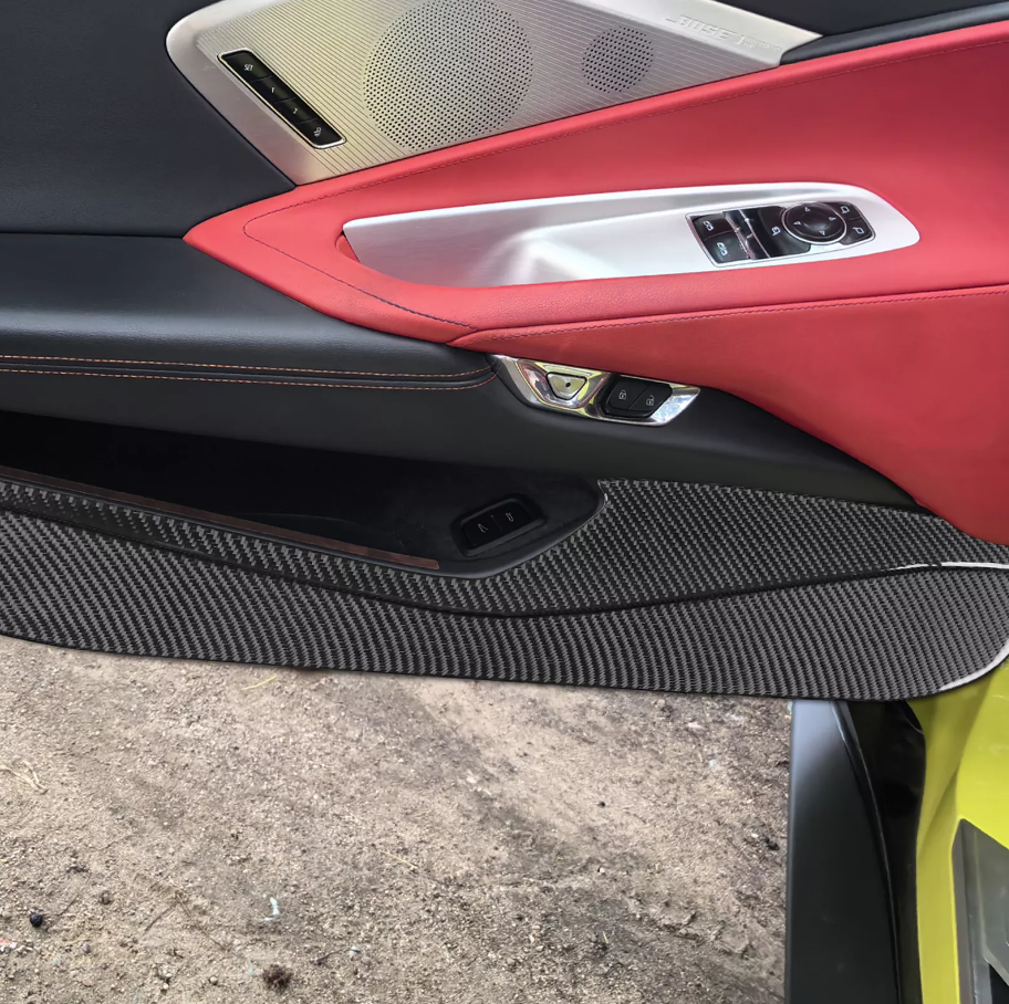 C8 Corvette Soft Carbon Fiber Door Kick Panel