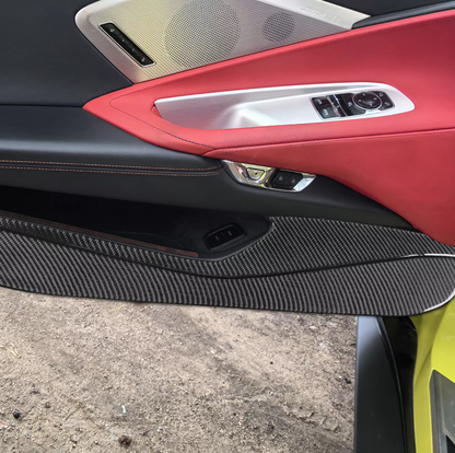 C8 Corvette Soft Carbon Fiber Door Kick Panel