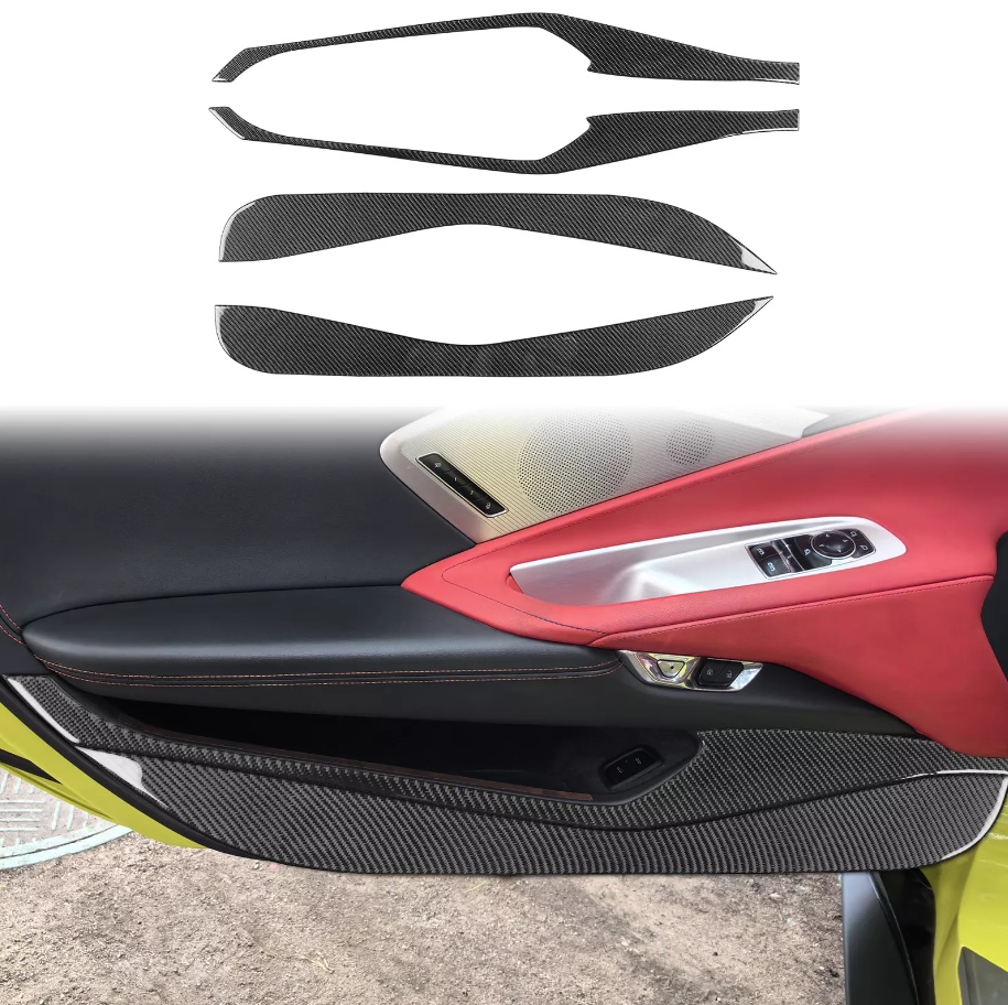 C8 Corvette Soft Carbon Fiber Door Kick Panel