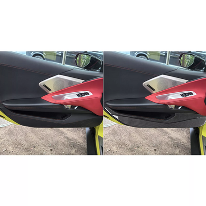C8 Corvette Soft Carbon Fiber Door Kick Panel