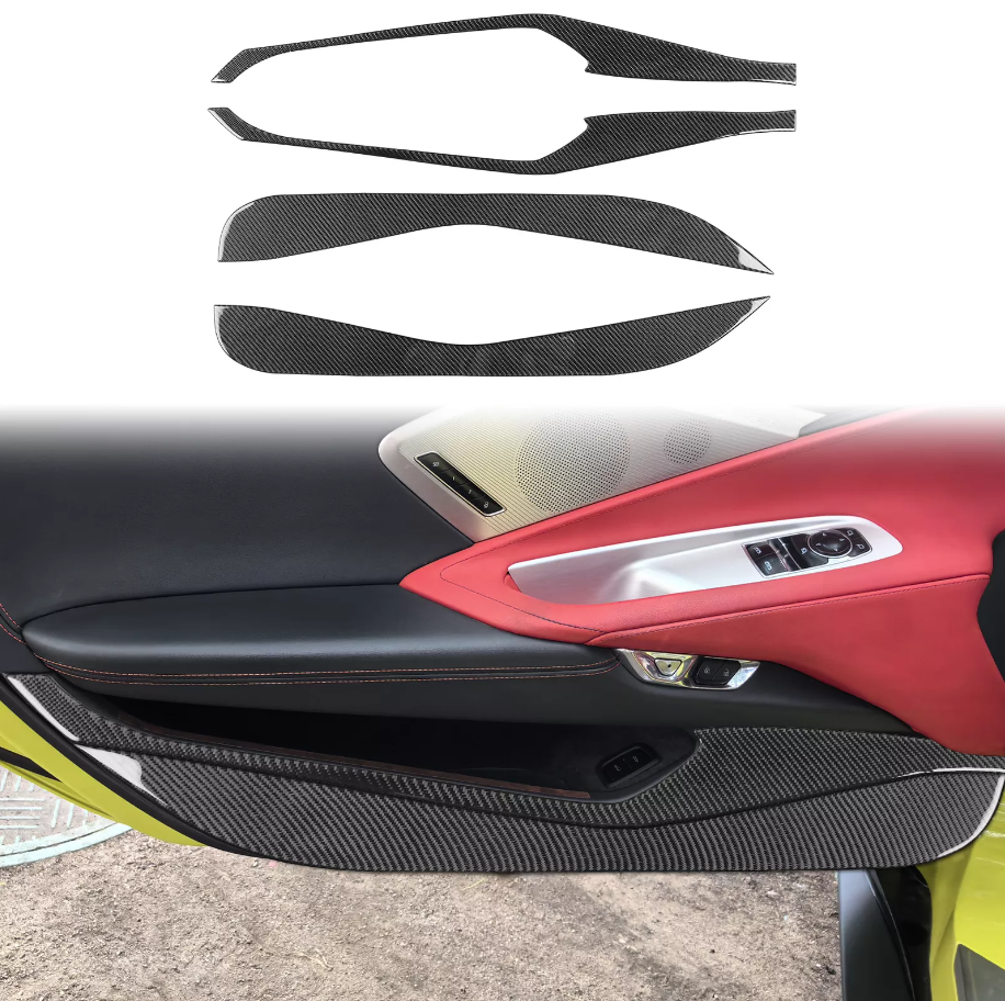 C8 Corvette Soft Carbon Fiber Door Kick Panel