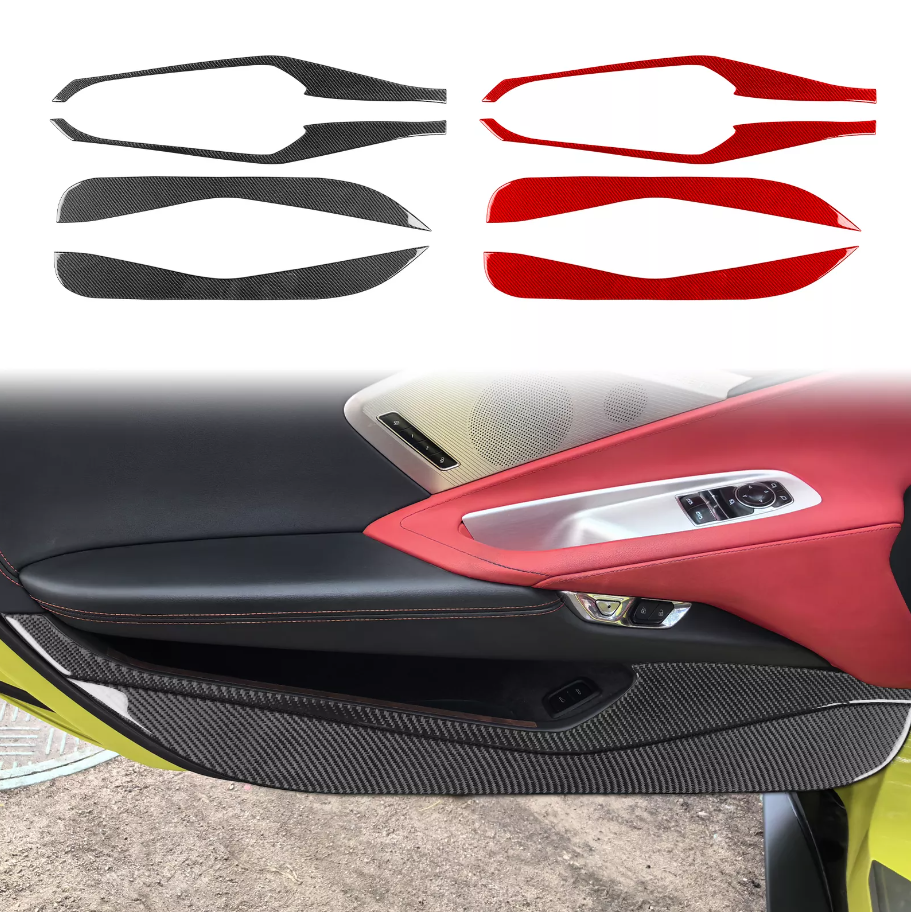 C8 Corvette Soft Carbon Fiber Door Kick Panel