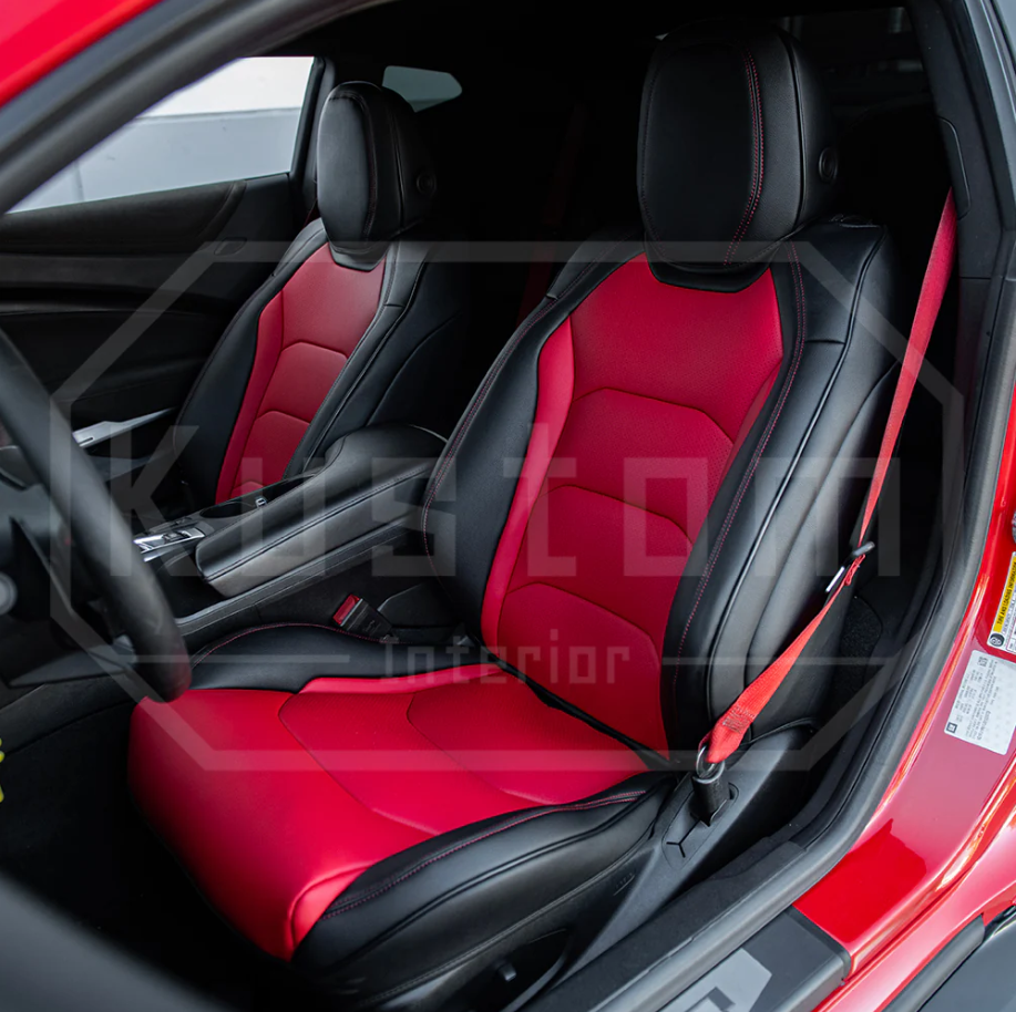 2016+ Camaro Two-Tone Coupe Recaro Leather Seat Covers | KustomCover
