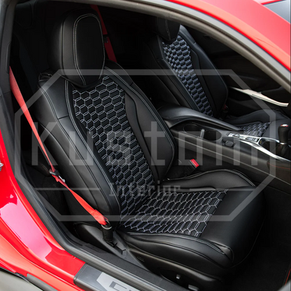 2016+ Camaro Two-Tone Coupe Recaro Leather Seat Covers | KustomCover