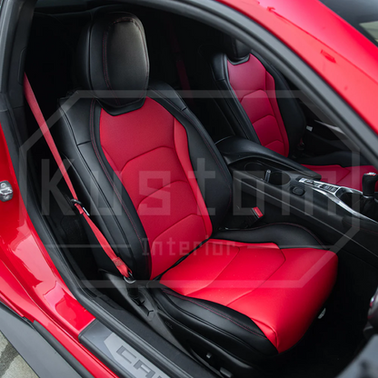 2016+ Camaro Two-Tone Coupe Recaro Leather Seat Covers | KustomCover