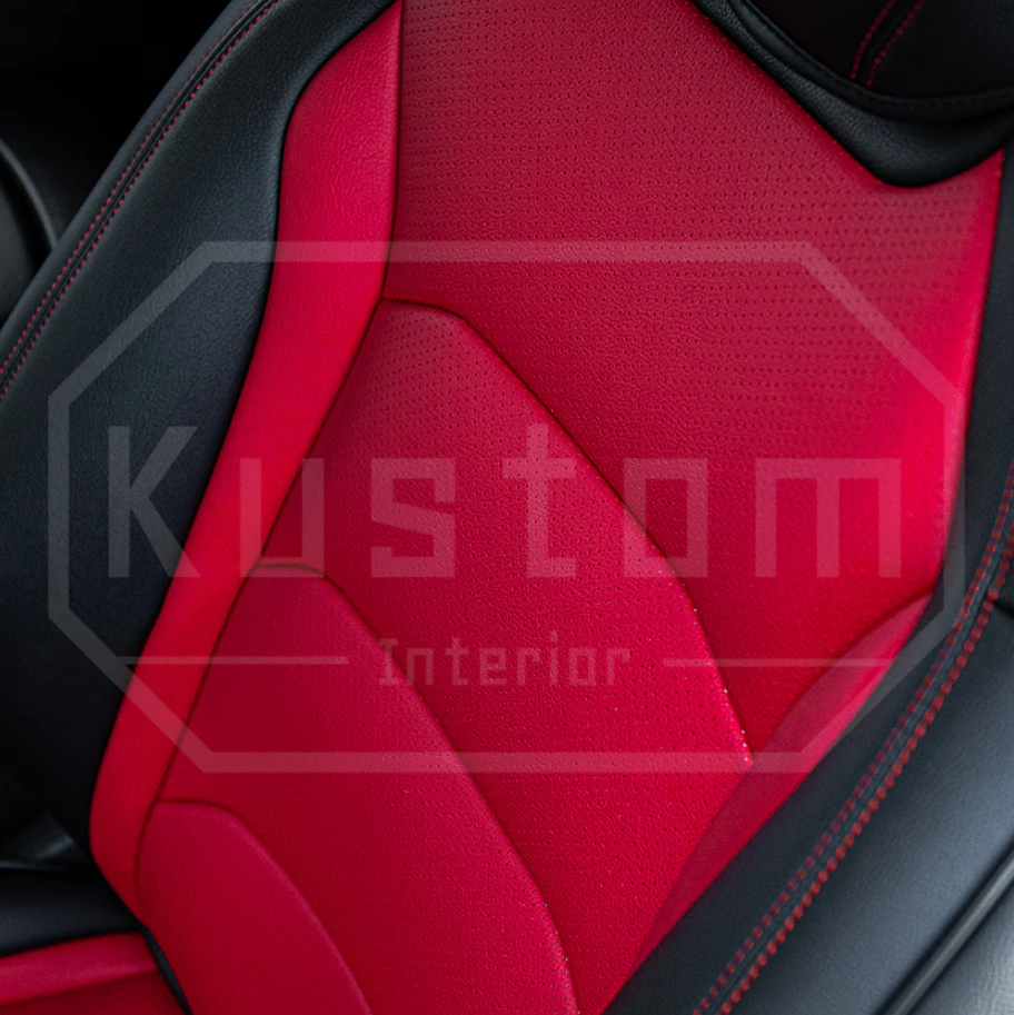 2016+ Camaro Two-Tone Coupe Recaro Leather Seat Covers | KustomCover
