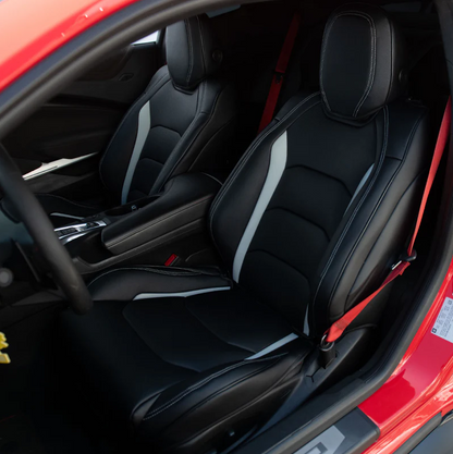 2016+ Camaro Two-Tone Coupe Recaro Leather Seat Covers | KustomCover