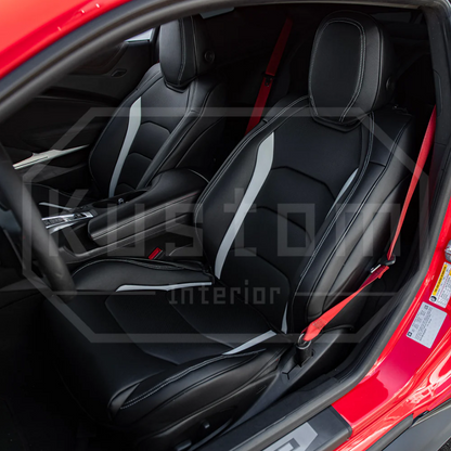 2016+ Camaro Two-Tone Coupe Recaro Leather Seat Covers | KustomCover