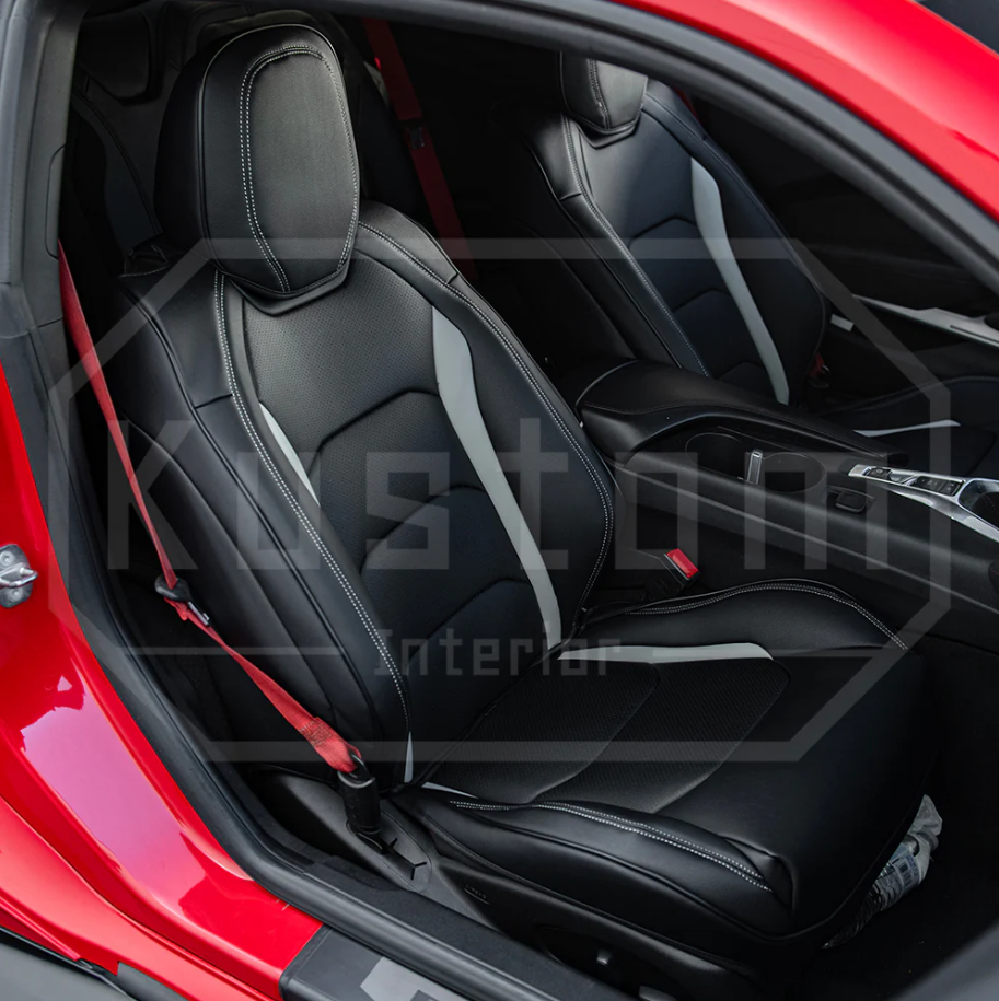 2016+ Camaro Two-Tone Coupe Recaro Leather Seat Covers | KustomCover